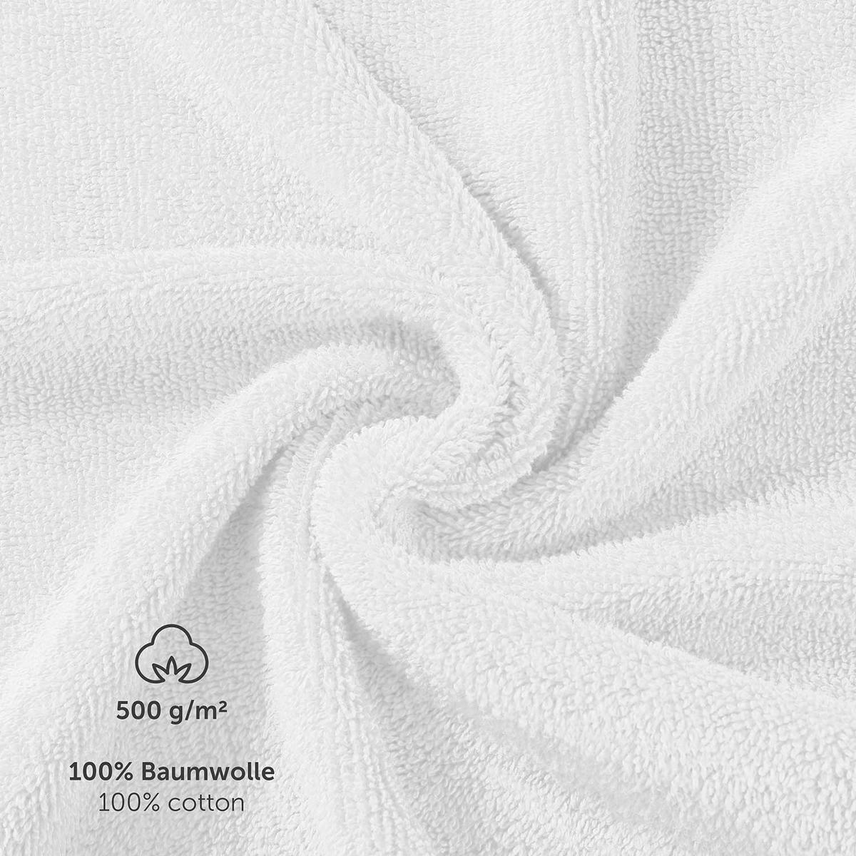BADETUCH 6-teilig, 2x Badetuch 70/140 + 4x Handtuch 50/100 cm, Weiß - Weiß, Textil (70/140cm) - Blumtal