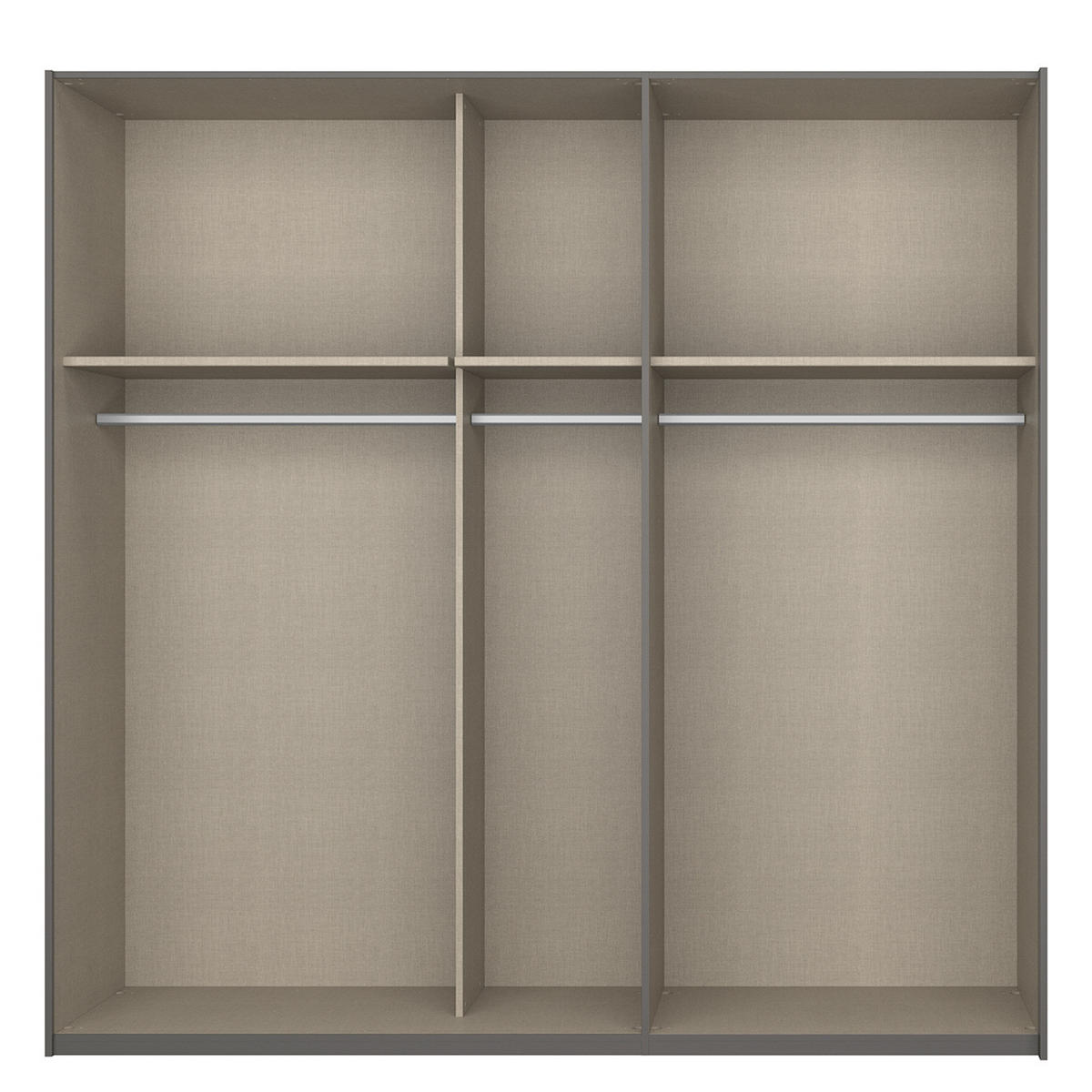 SCHWEBETÜRENSCHRANK - Graphitfarben, Holzwerkstoff (225/236/69cm) - home24