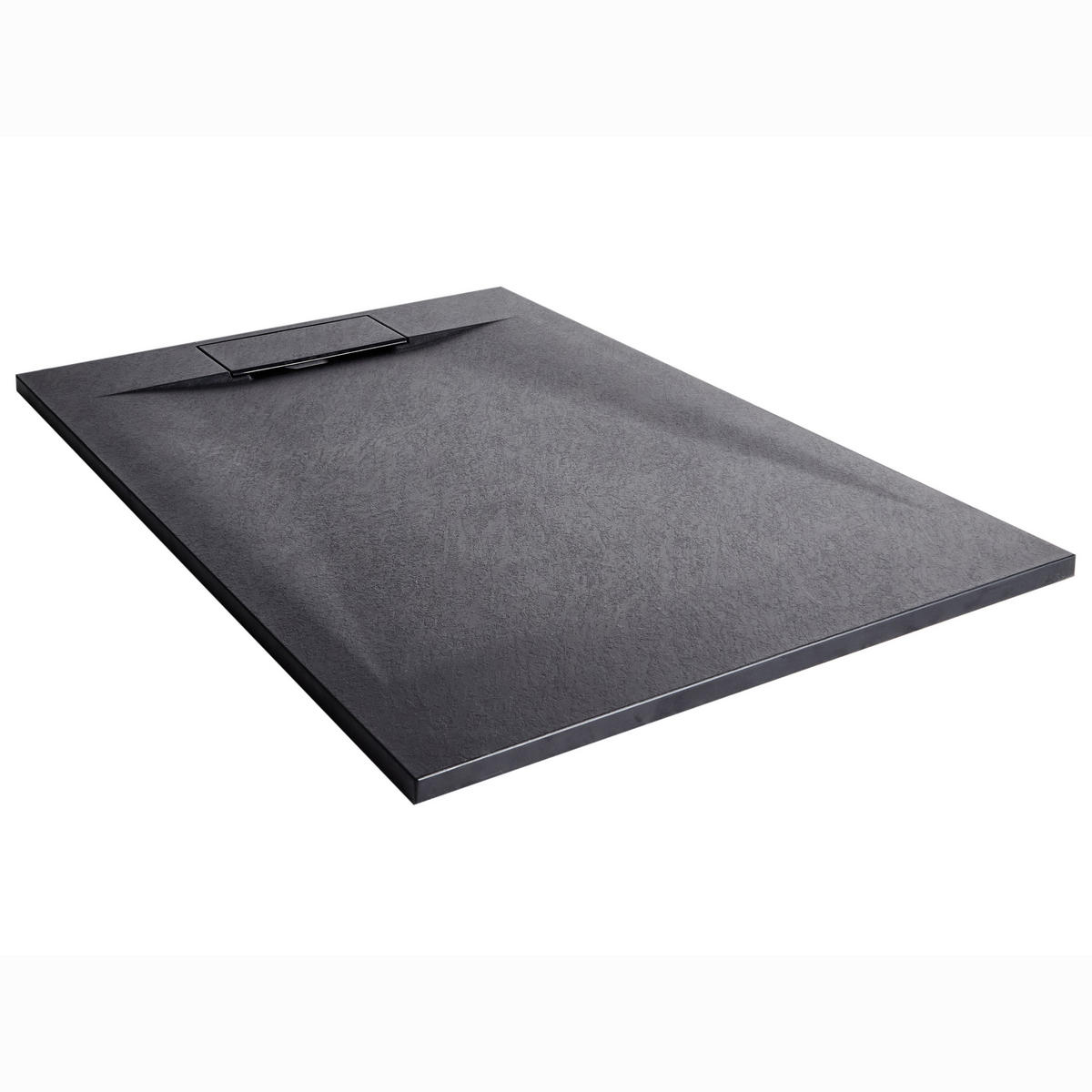 SPRCHOVÁ VANIČKA 80/120/3 cm Černá Azzurro - černá, plast (120/3/80cm) - Beliani