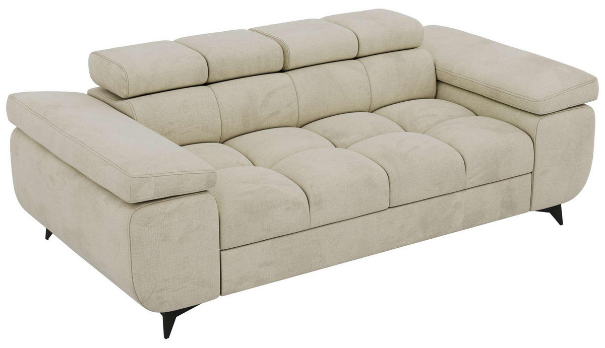 DVOUMÍSTNÁ POHOVKA NIDELLO - Béžová Samet - černá/béžová, kov/textil (194/70/97cm) - MKS