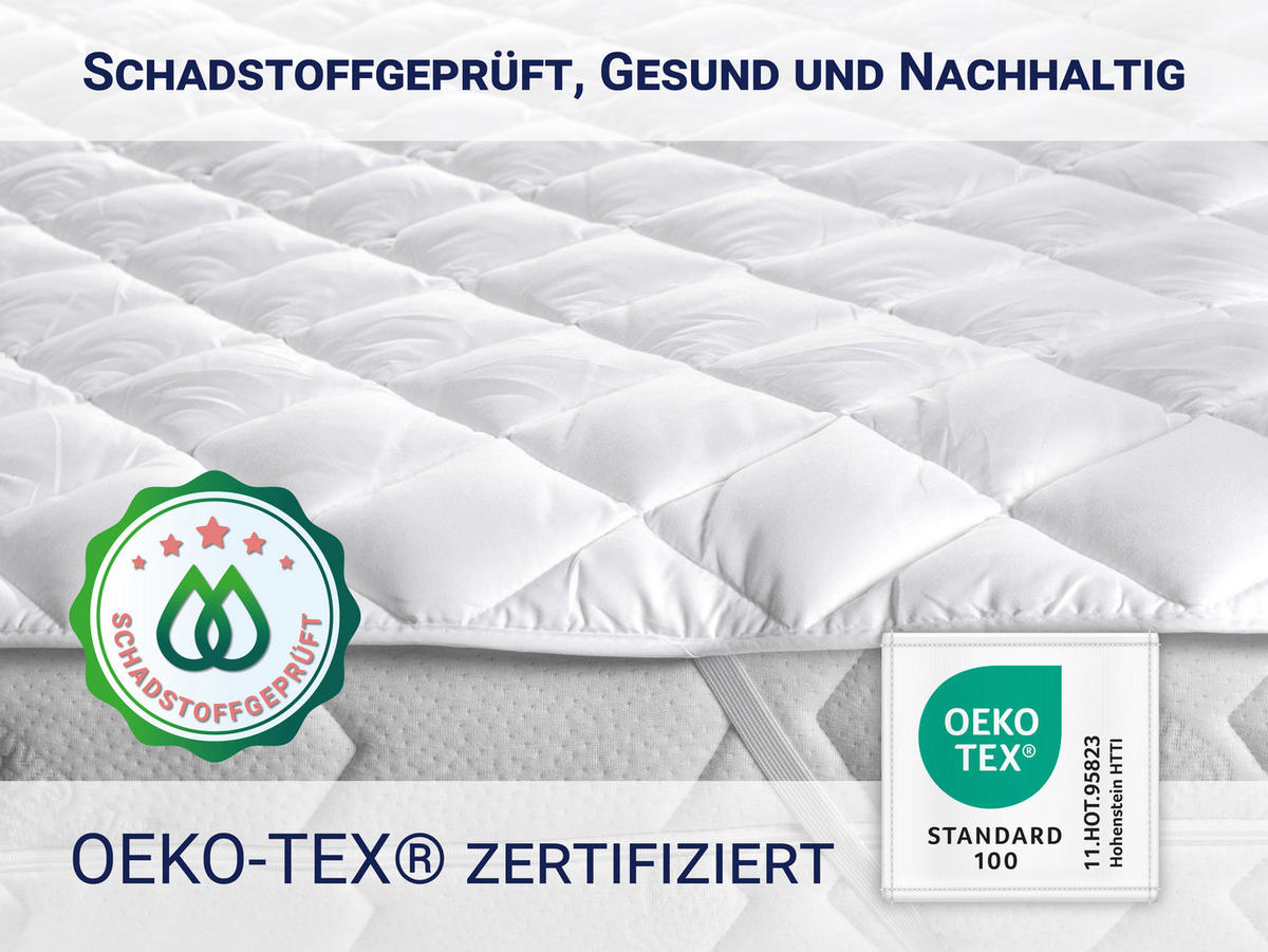 MATRATZENAUFLAGE, 160x200 cm, 100% Polyester, Weiß - Weiß, Textil (160/200cm) - Zollner