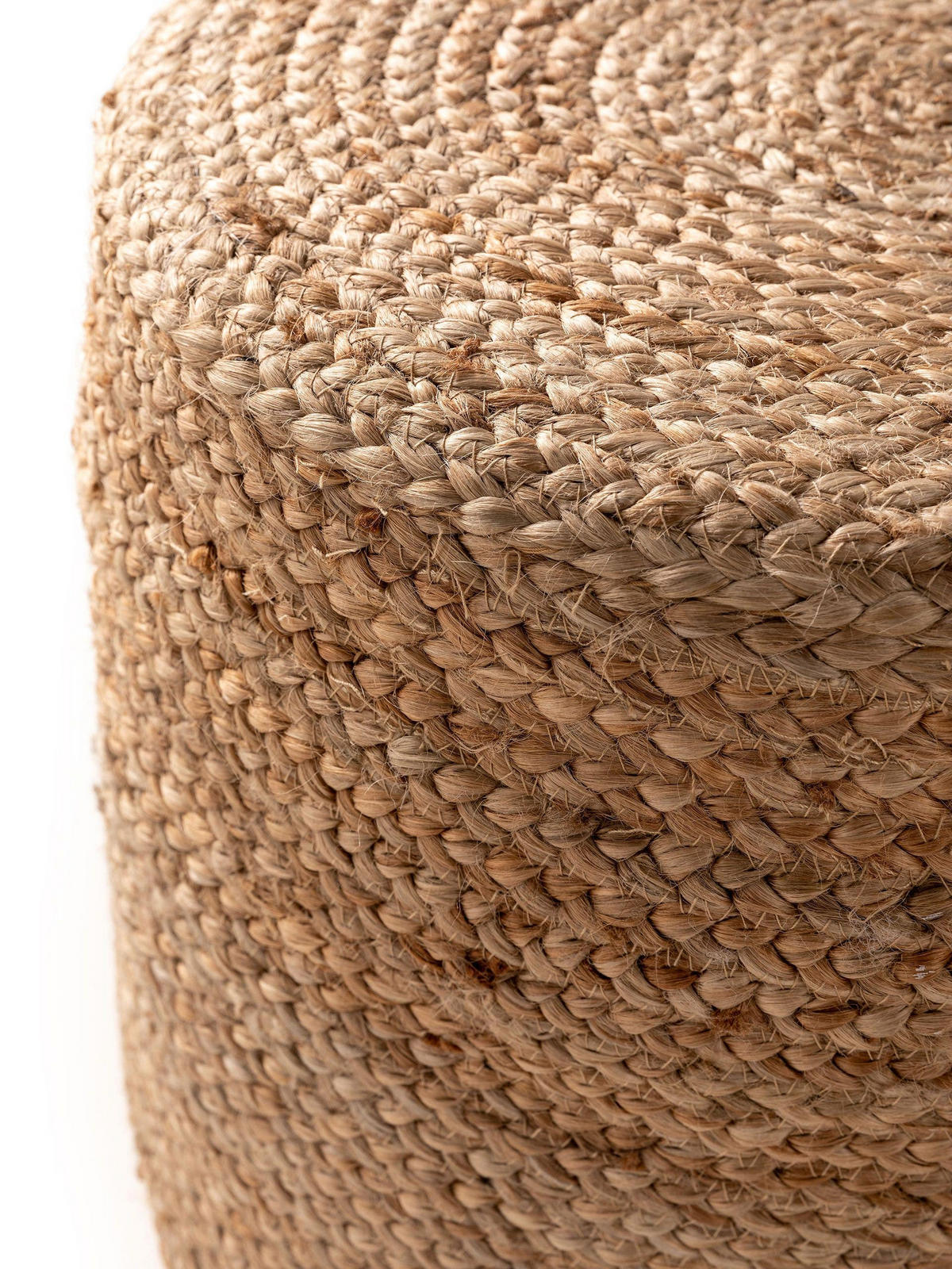 JUTE-POUF handgefertigt Jutta Hellbraun 40x40x40 cm - Hellbraun, Textil (40/40/40cm) - benuta Pure