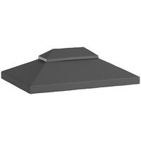 PAVILLON-ERSATZDACH, 3 x 4 m, Ersatzplane mit Wasserablauf-Öffnungen, Polyester, Sonnenschutz, UPF30+, Dunkelgrau - Dunkelgrau, Textil (400/1/300cm)