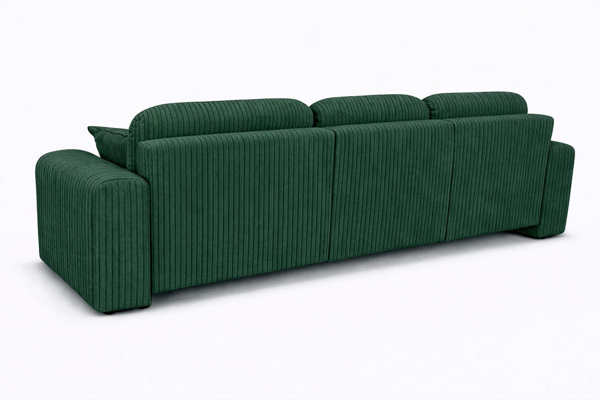 ECKSOFA Mit Schlaffunktion Und Bettkasten, Sofa L-Form Bingo L, Cordstoff Poso, Grün, Links - Grün, Holz (250/142cm) - Kaiser Möbel
