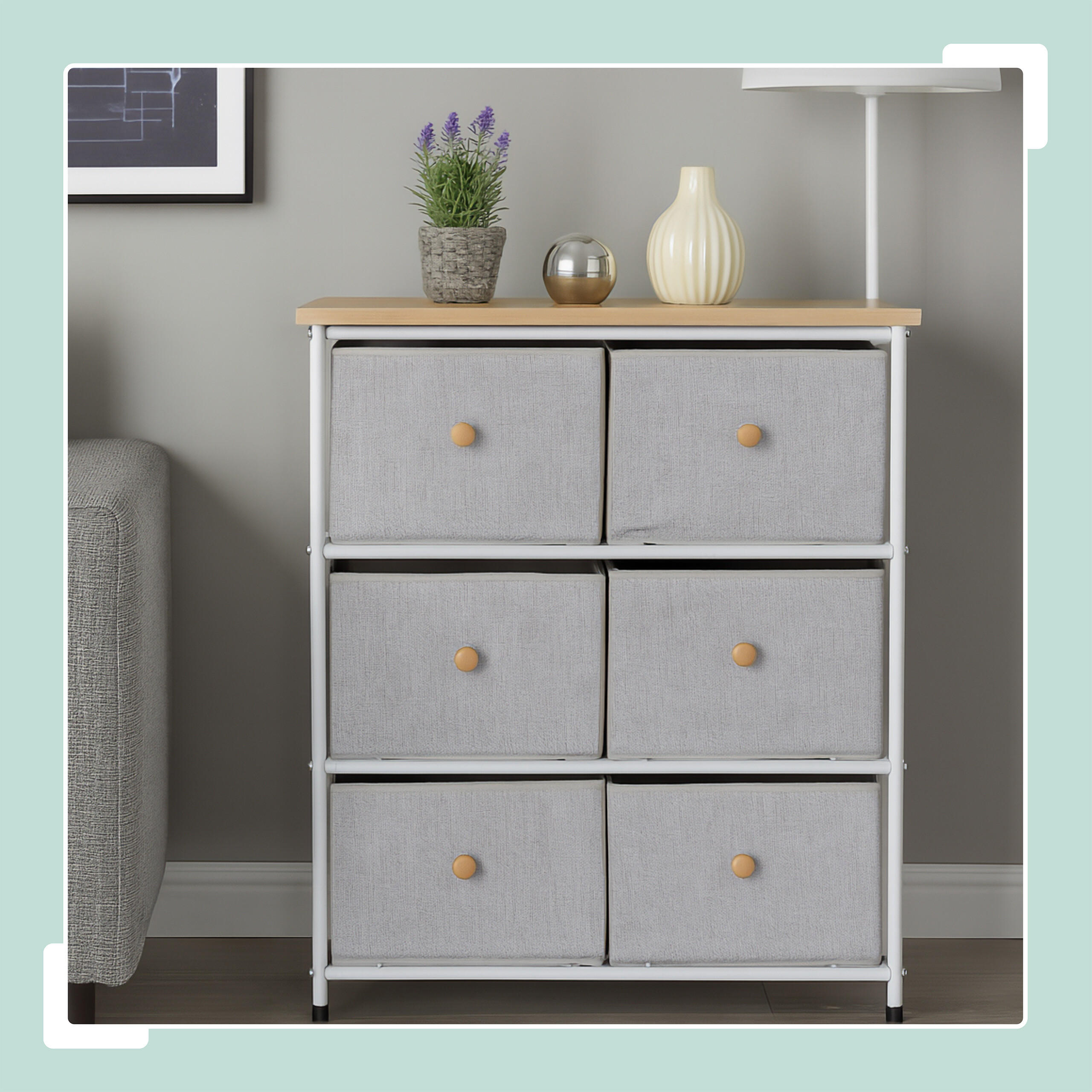 KOMMODE - Multicolor/Braun, Holz/Holzwerkstoff (60/73/32cm) - Relaxdays