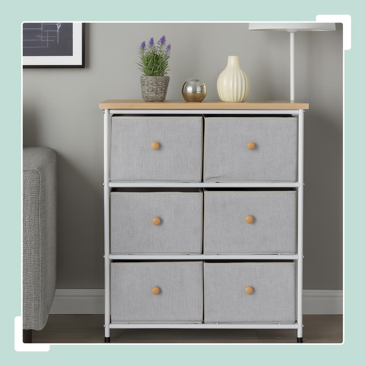KOMMODE - Multicolor/Braun, Holz/Holzwerkstoff (60/73/32cm) - Relaxdays