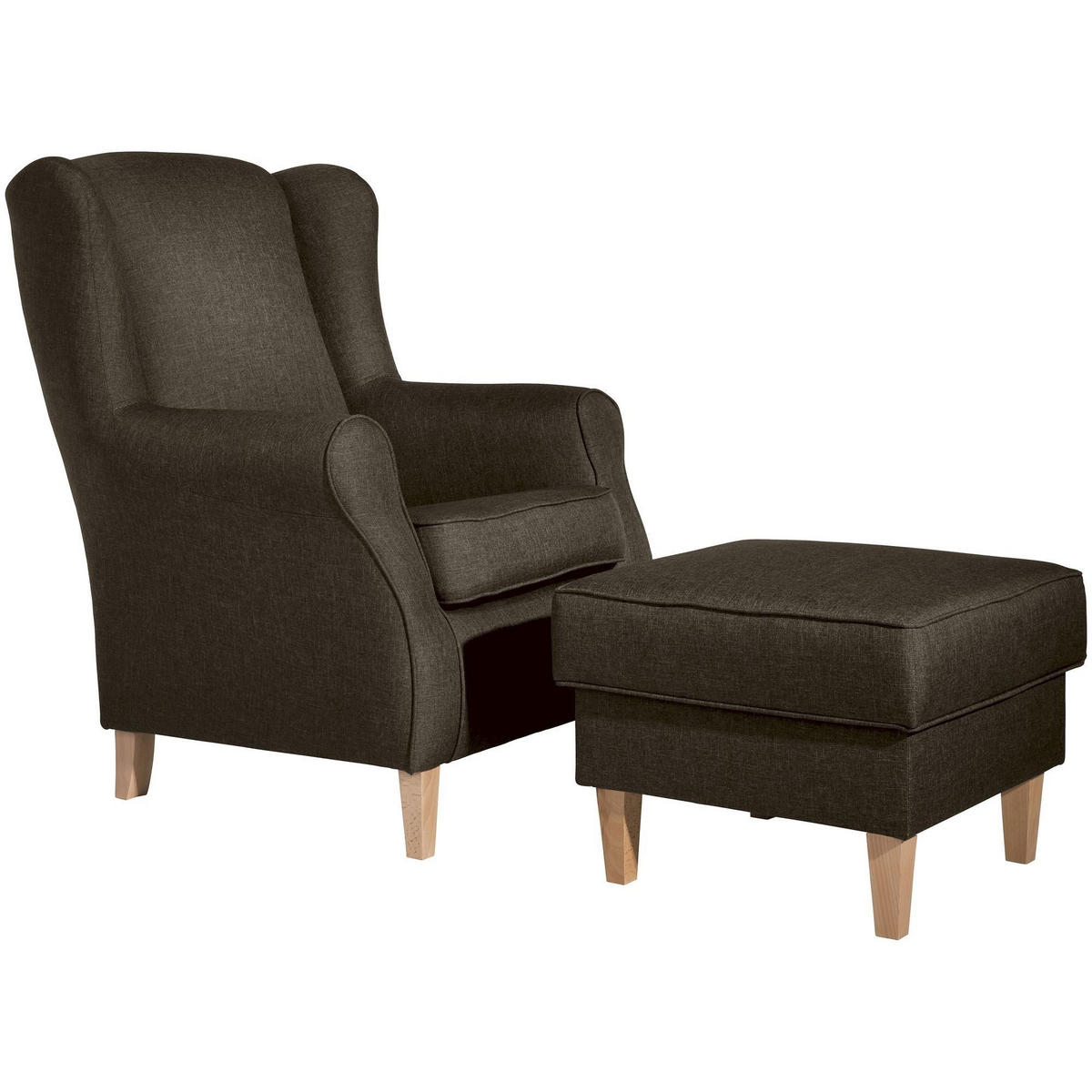 OHRENSESSEL Karlen Bezug Flachgewebe Buche natur / sahara - Buchefarben/Sahara, Kunststoff (86/103/77cm) - 58aufmkessel