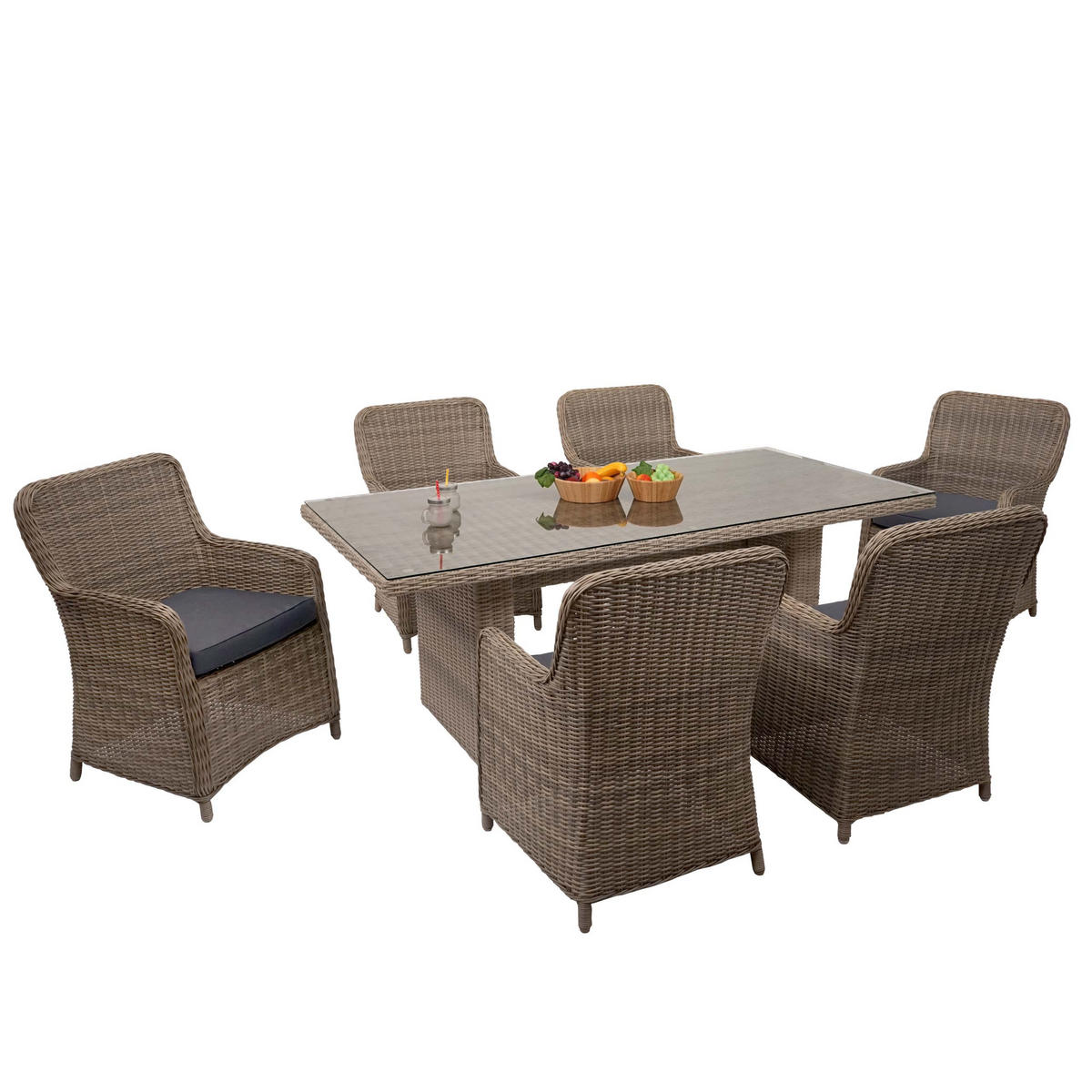POLY-RATTAN GARNITUR Beige - Beige, Kunststoff - MCW