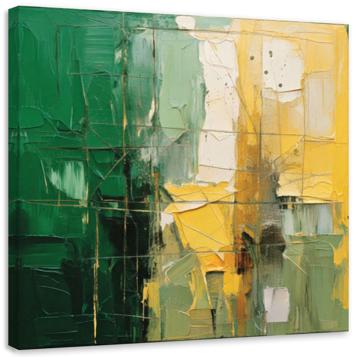Feeby Leinwandbild Grün 60x60 cm