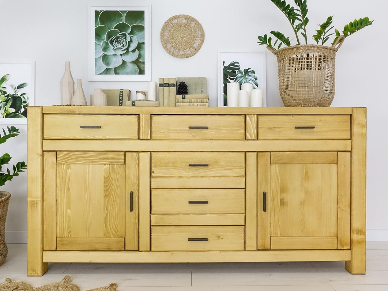 SIDEBOARD aus Massivholz SARA - Honig, Holz (180/90/50cm) - Seart