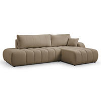 ECKSOFA BALOO L-förm, Schlaffunktion, hohe Funktionalität, komfortable Sitzfläche, lose Rückenkissen, freistehend, RECHTS 276x176x88 cm Brown - Braun, Holz/Textil (276/176cm) - DomoHome