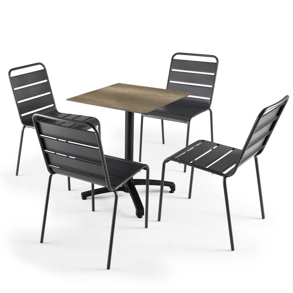 TISCHPLATTE 60 x 60 cm, Geräucherte Eiche - Braun, Holzwerkstoff (60/60/1.25cm) - Oviala
