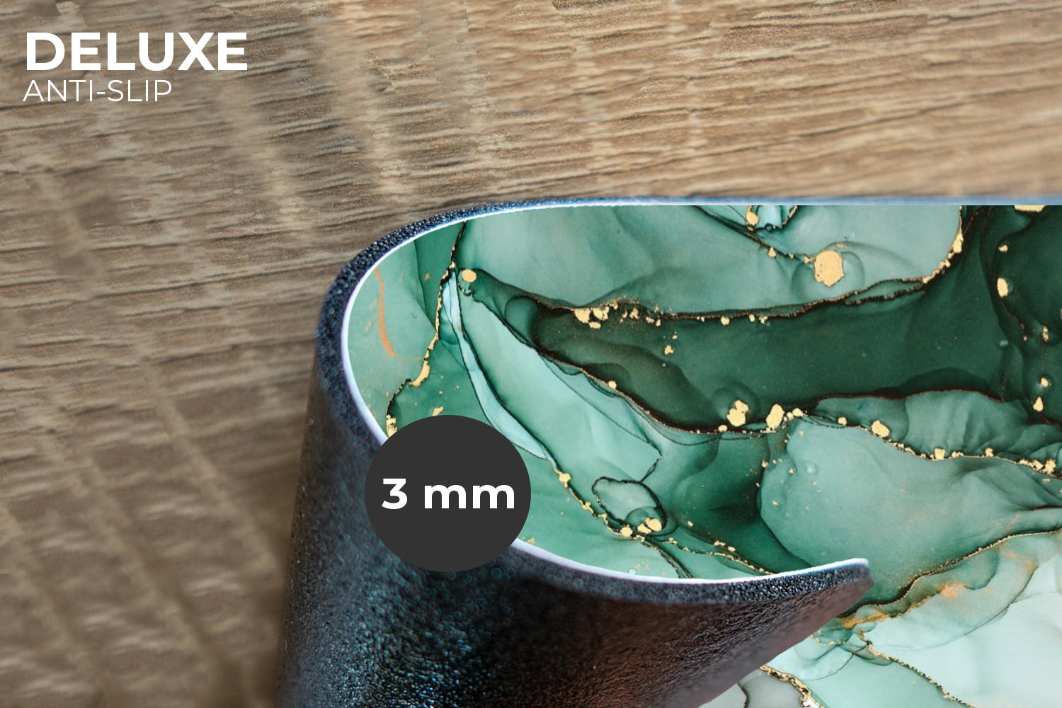 PLATZSETS 6er-Set Gold - Marmor - Grün - Luxus - Marmoroptik - Grau 45x30 cm - Smaragdgrün, Kunststoff (0.3/45/30cm) - MuchoWow
