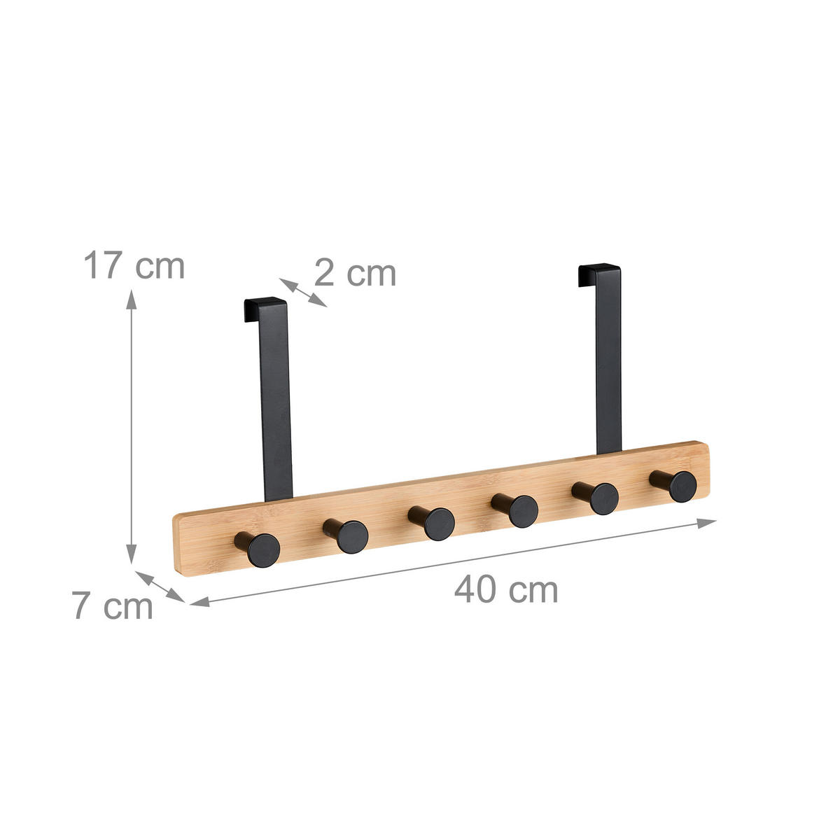 TÜRGARDEROBE - Multicolor, Holz/Metall (40/17/7cm) - Relaxdays