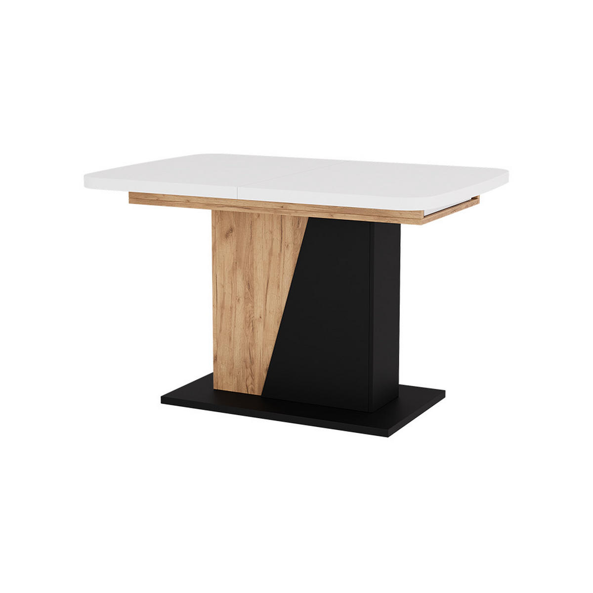 ESSTISCH Fenaro Weiß/Goldkraft Eiche 120 x 80 cm ausziehbar - Honigeiche/Weiß, Holzwerkstoff (80/120/77.3cm) - Vicco