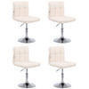 DREHSTUHL 4er Set Lederlook creme - Chromfarben/Creme, Textil/Metall (44/74/49cm) - CLP