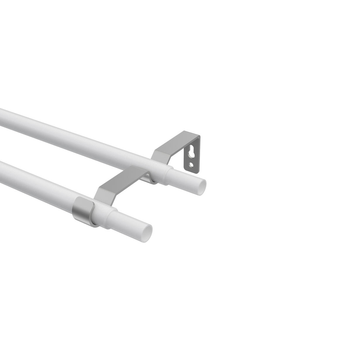 TRÄGER FÜR GARDINENSTANGEN 16 mm Ø, Hera 2-läufig, Silbergrau - Alufarben, Metall (14.4/4.4/1.6cm) - INTERDECO