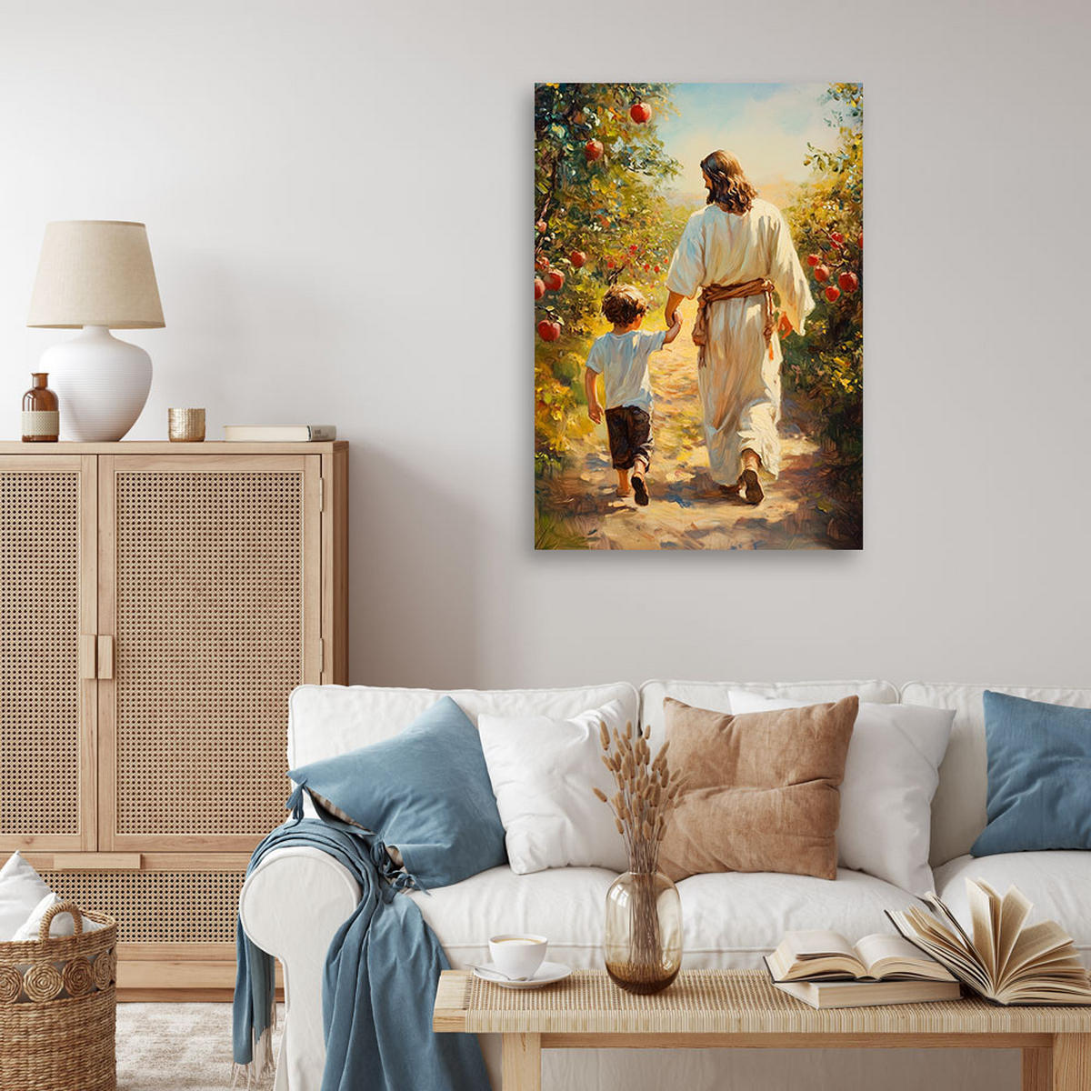 LEINWANDBILD Künstlerische und religiöse Werke 20x30cm - Grün, Textil (20/30cm) - Feeby