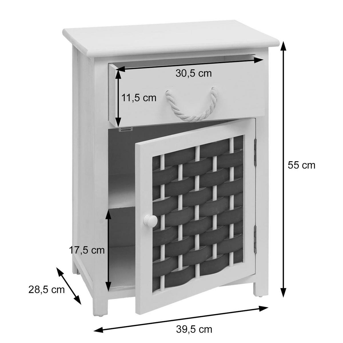 KOMMODE Grau, Grau - Grau, Holz (39/55/28cm) - MCW