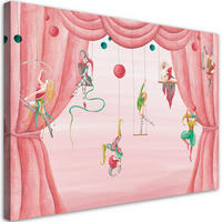 WANDBILD zirkusakrobat - Rot, Textil (60/40cm) - Feeby