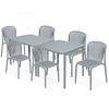 GARTEN ESSGRUPPE FICCARI, Gartenmöbel-Set 8-tlg, Grau - Grau, Kunststoff - KONSIMO®