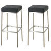 BARHOCKER 2er Set Bidan Stoff Dunkelgrau - Dunkelgrau, Textil (37/85/37cm) - DELUKE