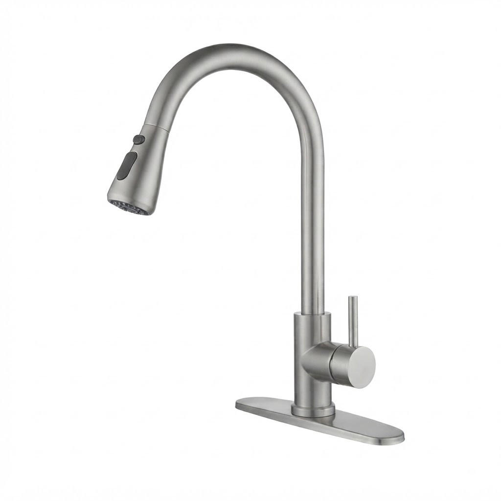 BADEZIMMERARMATUR mit Druckschlauch, 39 x 27 cm, silber - Silberfarben, Metall (53.5/6.5/26.5cm) - Vallsero