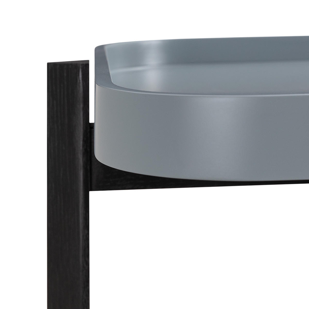 BEISTELLTISCH - Eiche massiv / MDF - Blaugrau/Schwarz, Holz/Holzwerkstoff (47/47/60cm) - home24