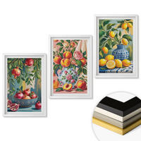 WANDBILDER 3er-Set - 40x60 cm Weißer Rahmen - Fruchtzusammensetzung von Granatäpfeln - Weiß, Kunststoff (40/60cm) - ArtPrintCave