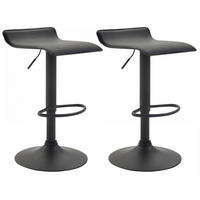 BARHOCKER 2 Lederlook Schwarz - Schwarz, Textil/Metall (36/63/39cm) - CLP