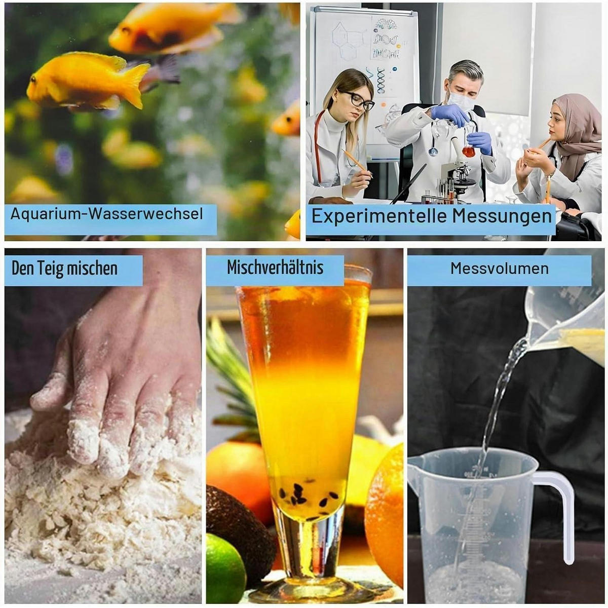 MESSBECHER 2-teiliges Set 1000 ml transparent - Transparent, Kunststoff (1L)