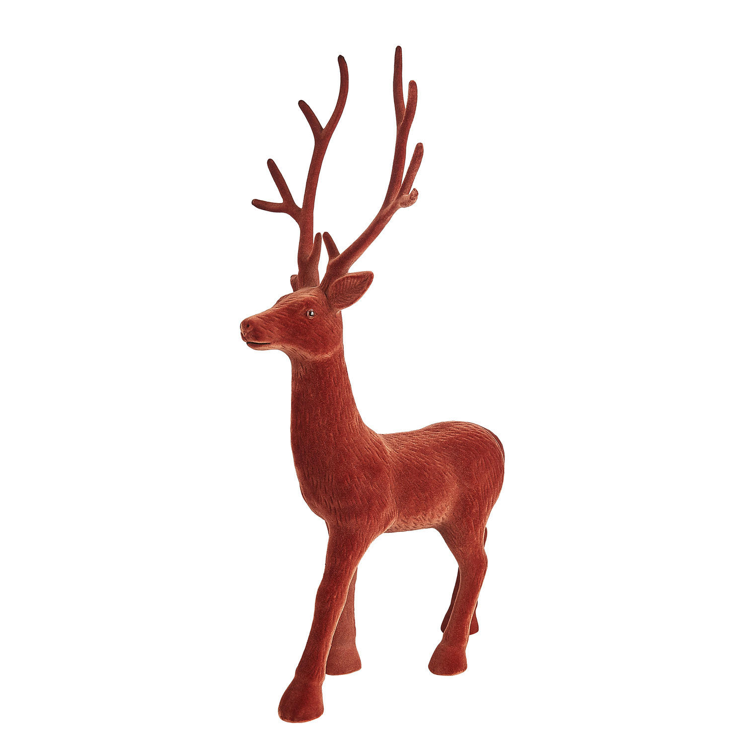 DEKOFIGUR Hirsch beflockt X-Mas - Braun, Kunststoff (37/74/12cm) - Butlers