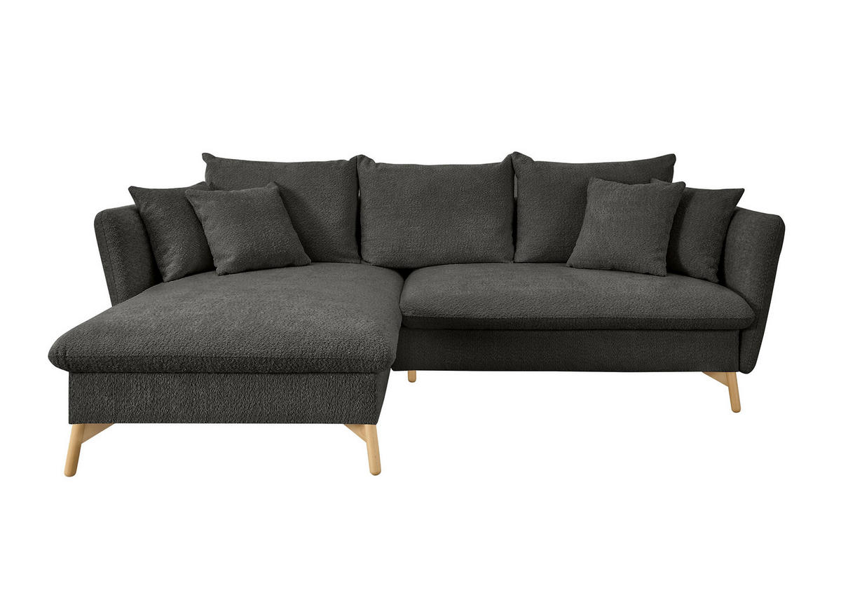 ECKSOFA S11 Ambriamo Anthrazit 258/91/167 cm Recamiere links - Anthrazit, Textil (167/258cm) - Livojo