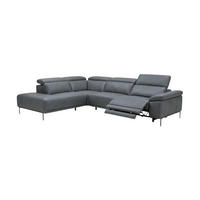 ECKSOFA Fiesta Echtleder mit 1 x Relaxfunktion Anthrazit - Anthrazit, Leder/Metall (220/282cm)