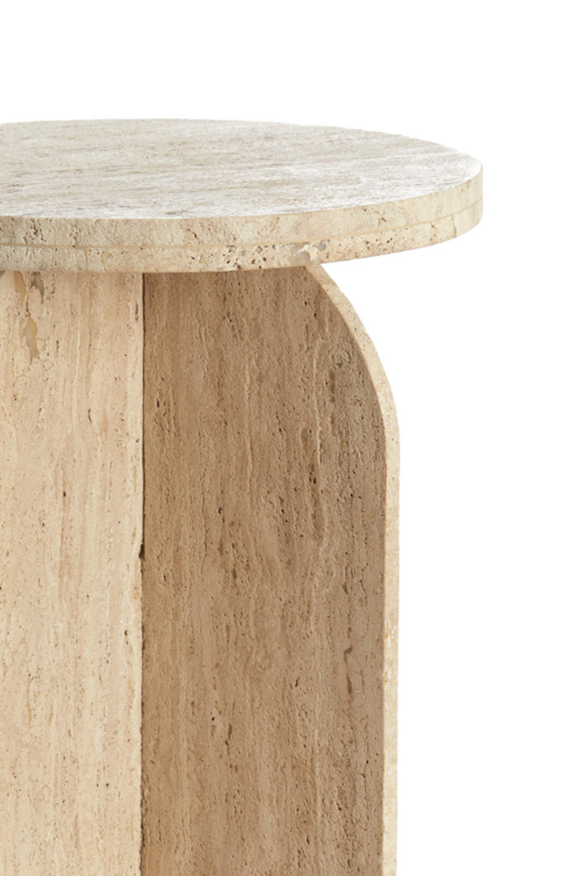 BEISTELLTISCH Otinia Braun Ø41/48 cm - Beige, Stein (41/41/48cm) - Light & Living
