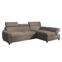 ECKSOFA L Form Olettio Mini Braun 260/170/96 cm Rechts mit Schlaffunktion - Schwarz/Braun, Kunststoff/Textil (260/170cm) - AX Living