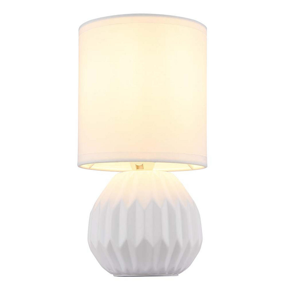 TISCHLEUCHTE Keramik Weiß 2er Set - Weiß, Textil (12/12/23cm) - Globo Lighting