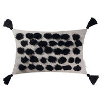 ZIERKISSENHÜLLE Tufted Blobs natur-schwarz 30x50cm - Schwarz, Textil (30/50cm) - Tom Tailor