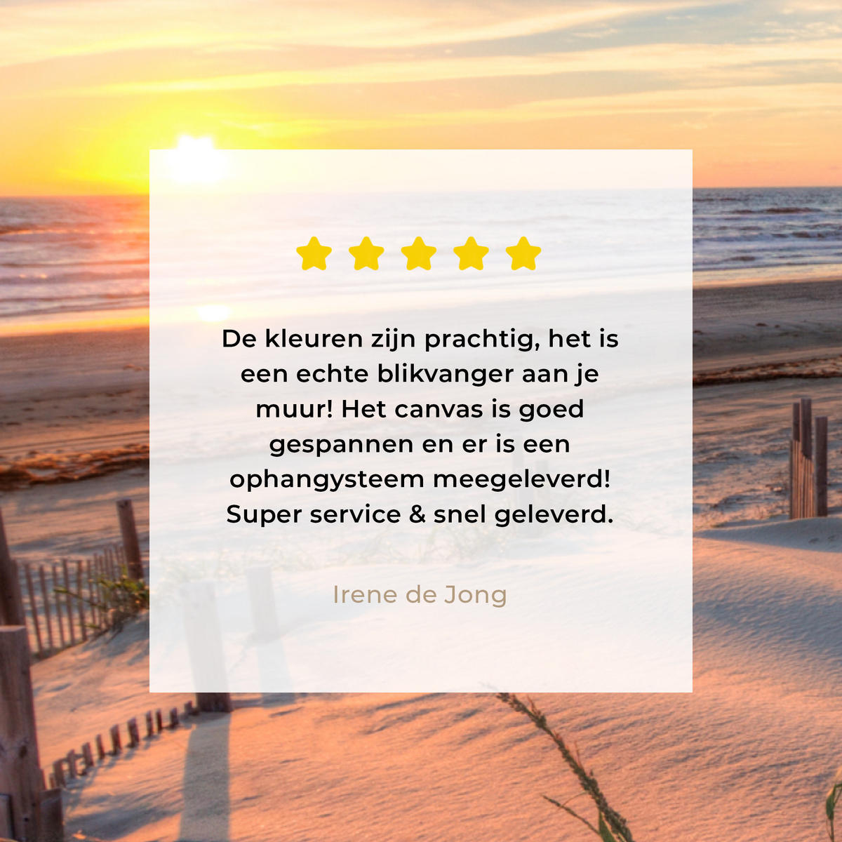 LEINWANDBILD Strand - Meer - Düne - Sonnenuntergang - Landschaft Deko Wohnzimmer 20x20 cm - Beige, Textil (20/20cm) - MuchoWow