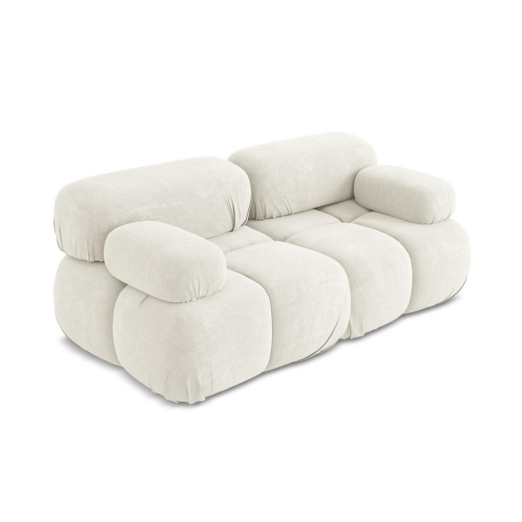 Thumbnail - Makamii 2-Sitzer-Sofa, Weiß, Textil, Füllung: Schaumstoff, 190x70x96 cm, Made in EU, Wohnzimmer, Sofas & Couches, Sofas,...