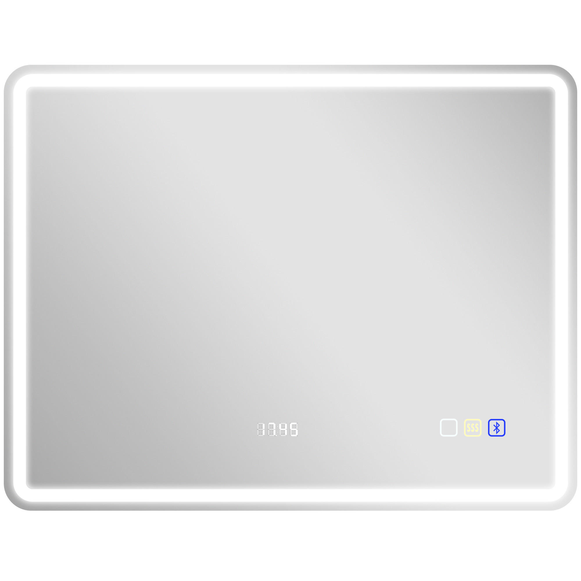BADSPIEGEL mit Beleuchtung 70x90 cm, Silber - Silberfarben, Glas (90/70/3.5cm) - HOMCOM