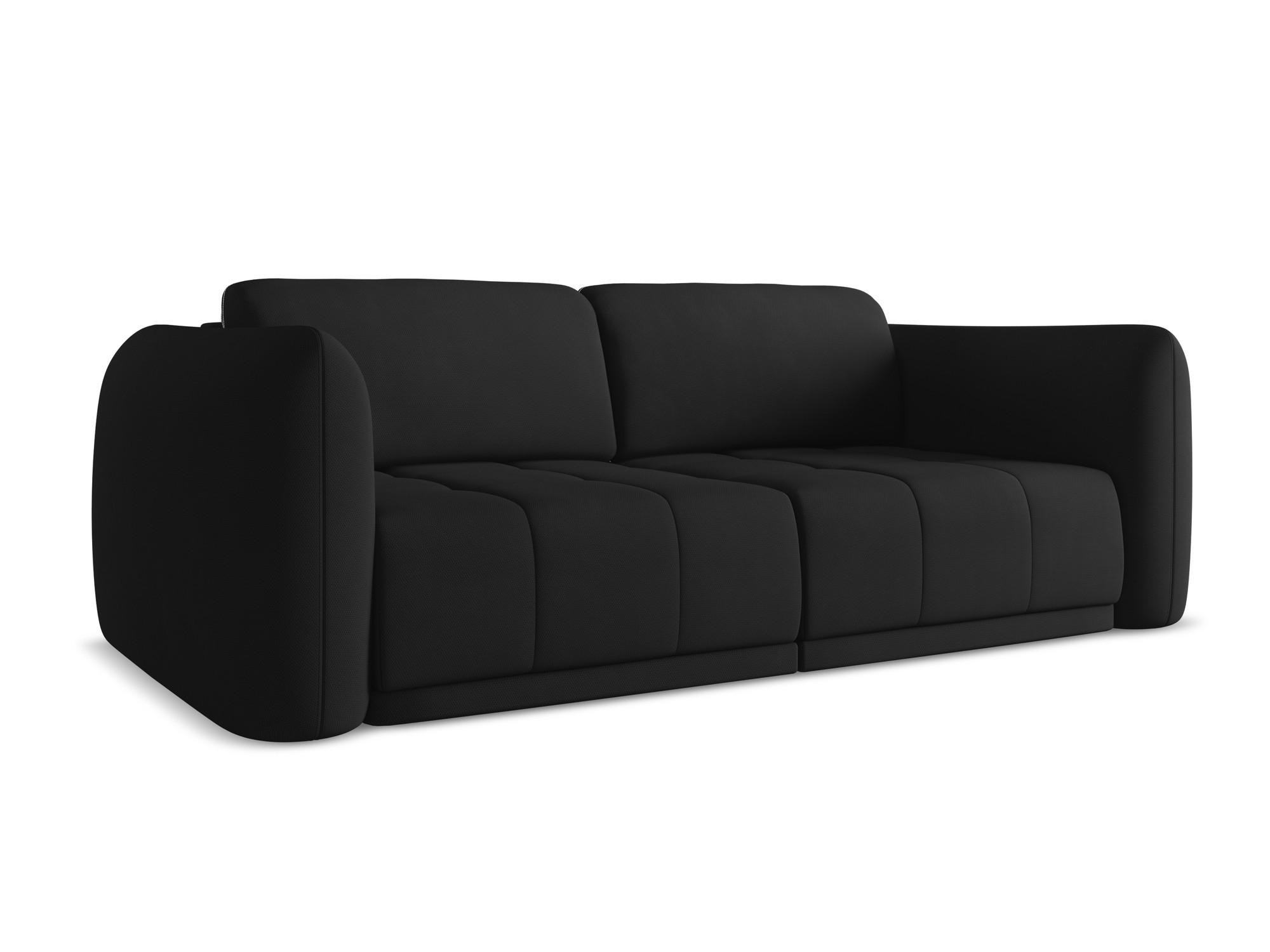 3-SITZER SOFA Chenille Stoff Schwarz - Schwarz, Kunststoff/Textil (210/74/105cm) - Makamii