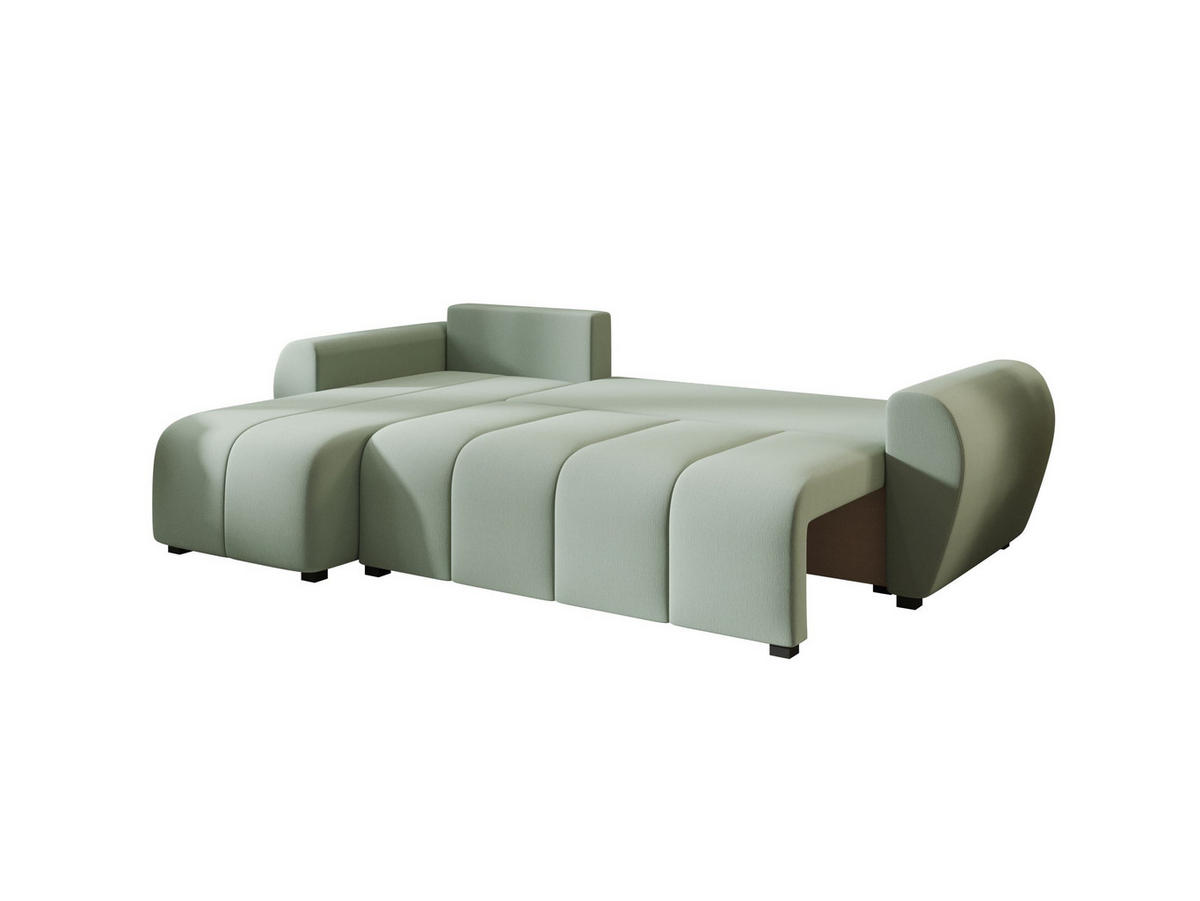 ECKSOFA MOLISA L Cosmic 16 Rechts mit Schlaffunktion - Hellgrün, Textil (245/145cm) - Bedante