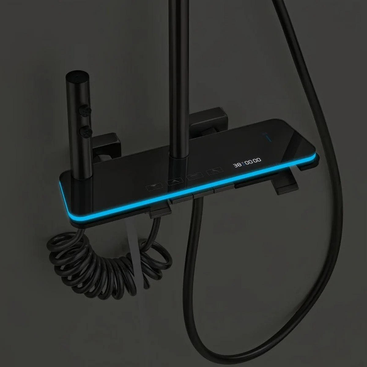 ÜBERKOPFBRAUSESET LED Atmosphärenlicht Grau - Grau, Metall (32/110/21cm) - Kaket