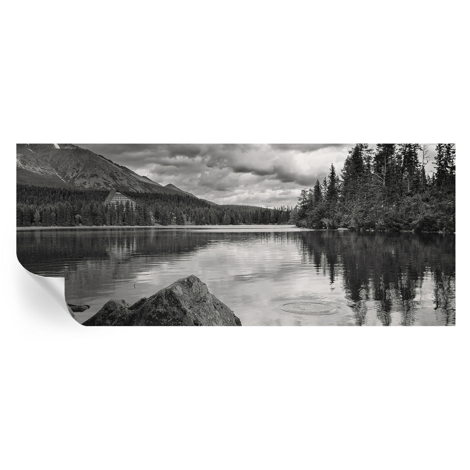FOTOTAPETE 250x104 cm - Bergpanorama - Schwarz, Textil (250/104cm) - Wallfluent