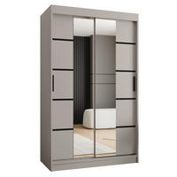 ŠATNÍ skříň s posuvnými dveřmi 200/120/62 2dveřová - černá/kašmírová, dřevo/plast (120/200/62cm)