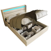 POLSTERBETT 160/200 cm Weiß mit LED-Beleuchtung und Stauraum - Weiß, Kunststoff (160/200cm) - OKWISH