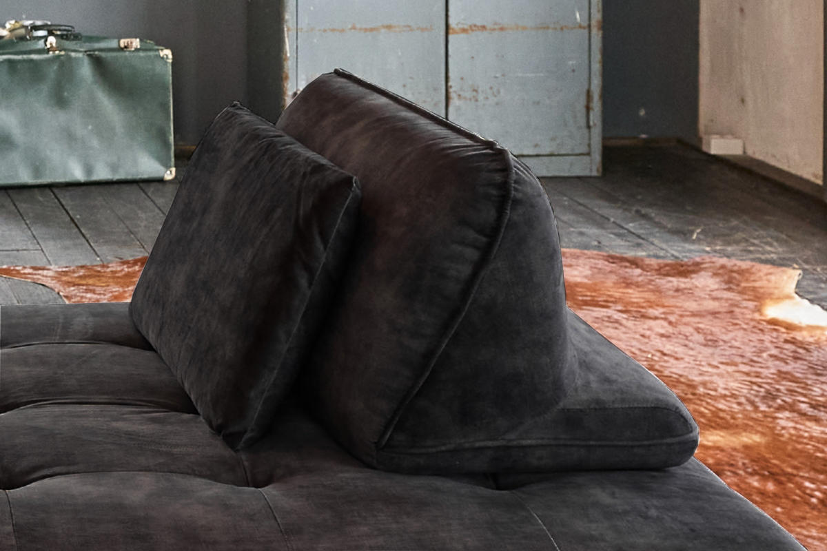 RÜCKENKISSEN WIOLO Anthrazit Velvet - Anthrazit, Textil (80/46cm) - KAWOLA