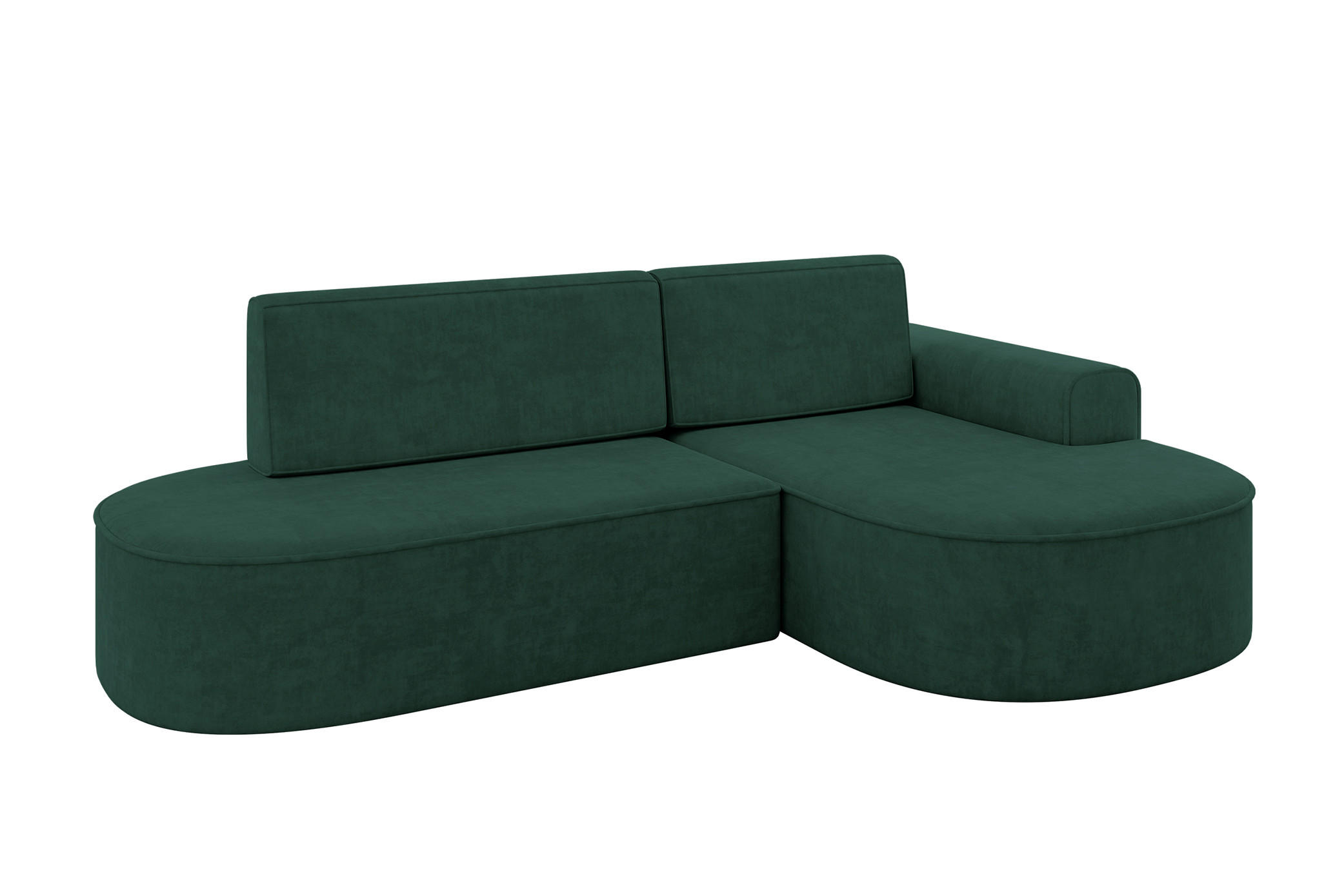 ECKSOFA mit Schlaffunktion und Bettkasten Ottomane Rechts MARI-L1-S - 283x167x73 cm Grün Velours - Waldgrün/Schwarz, Holzwerkstoff/Kunststoff (167/283cm) - ALTDECOR