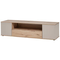 TV-LOWBOARD Viking Eiche, Kaschmir 160 cm, TV Unterschrank mit Push-to-Open - Kaschmir/Eichefarben, Holzwerkstoff/Kunststoff (160/45/42cm) - Inn.Furn